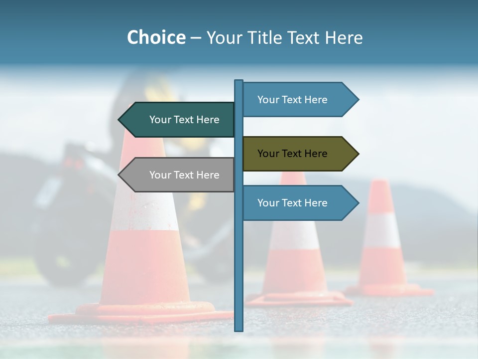 Asphalt Traffic Cone Learning PowerPoint Template