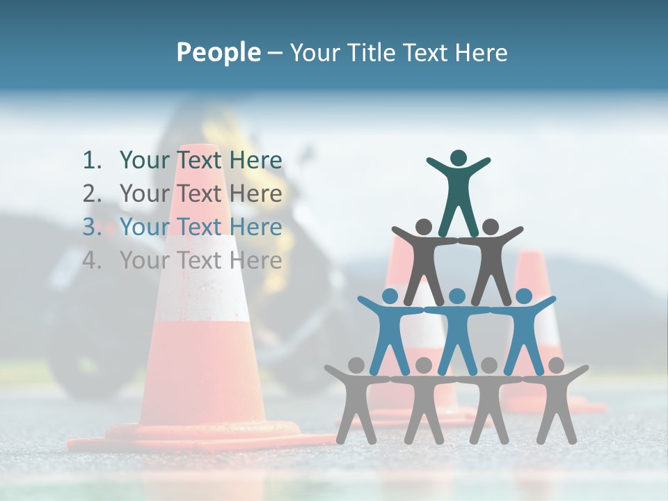 Asphalt Traffic Cone Learning PowerPoint Template