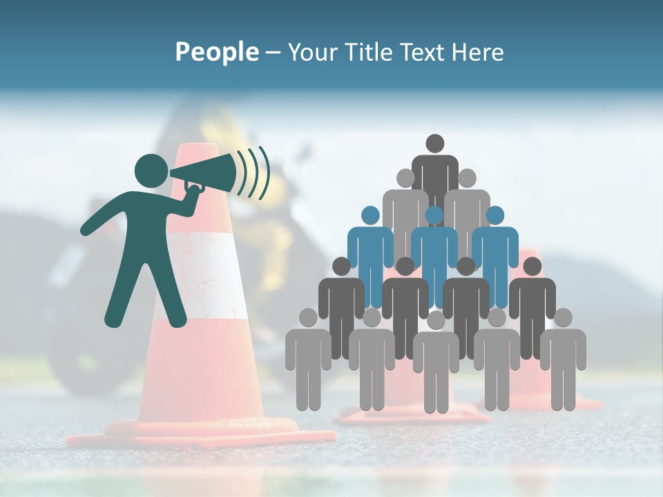Asphalt Traffic Cone Learning PowerPoint Template