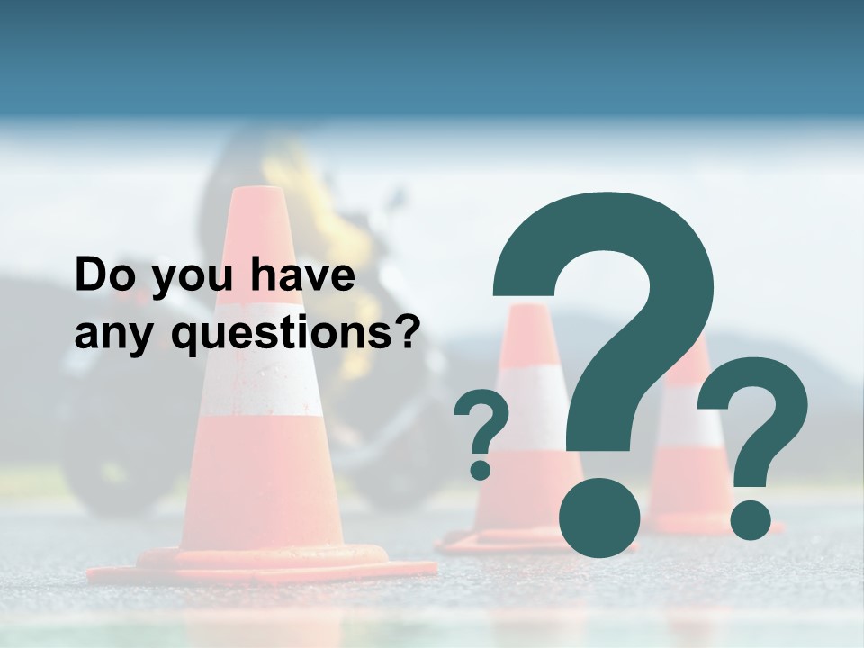 Asphalt Traffic Cone Learning PowerPoint Template