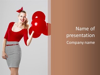 Posing Cheerful Look PowerPoint Template