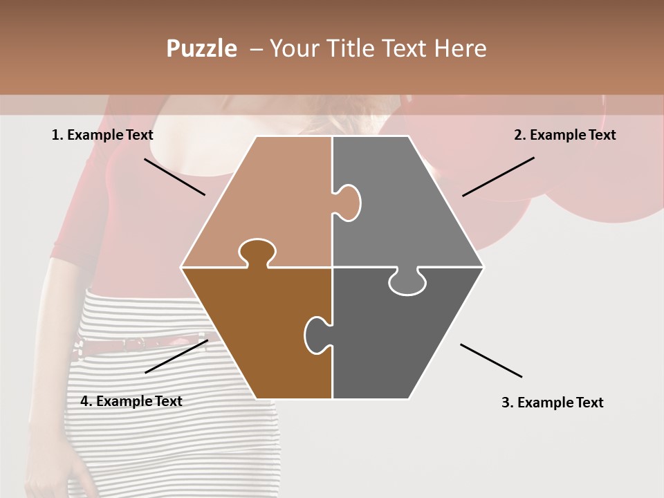 Posing Cheerful Look PowerPoint Template