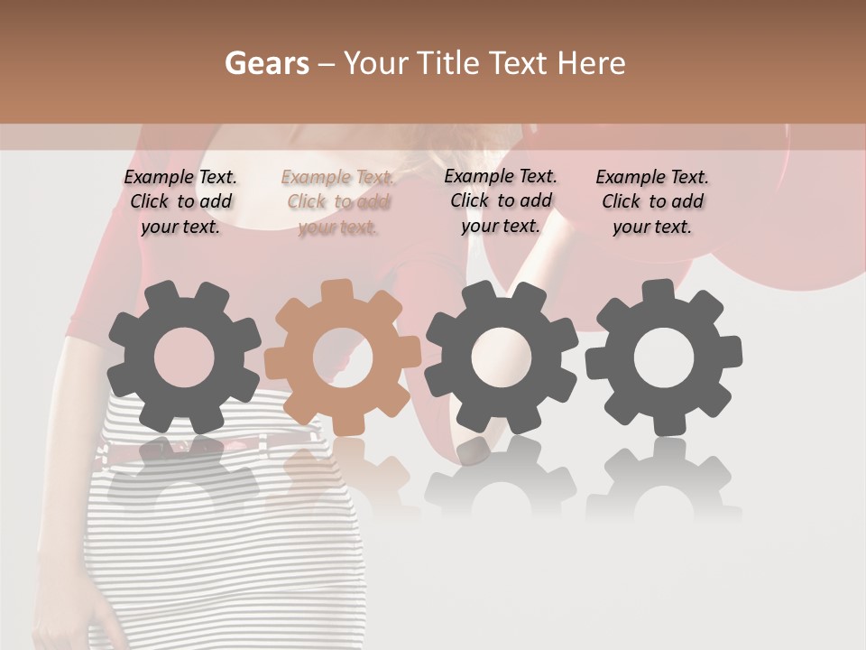 Posing Cheerful Look PowerPoint Template