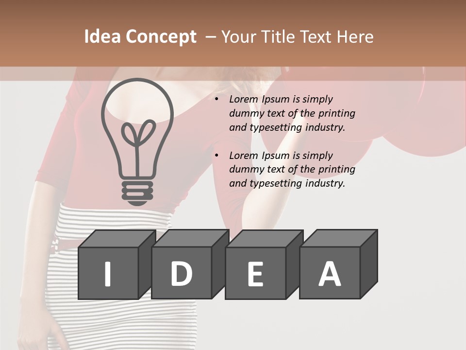 Posing Cheerful Look PowerPoint Template