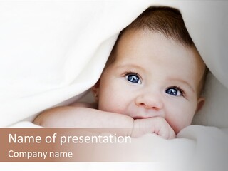 Blanket Newborn Face PowerPoint Template