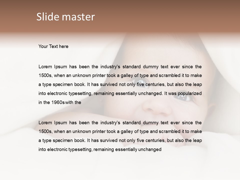 Blanket Newborn Face PowerPoint Template