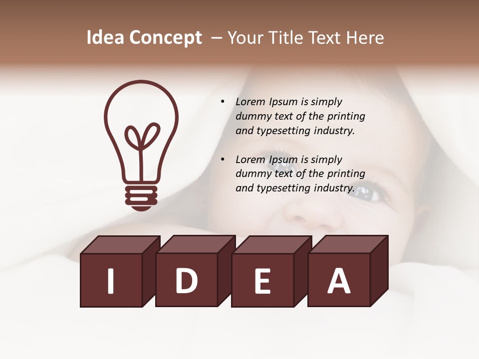 Blanket Newborn Face PowerPoint Template