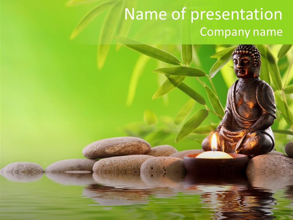 Statue Praying Thailand PowerPoint Template