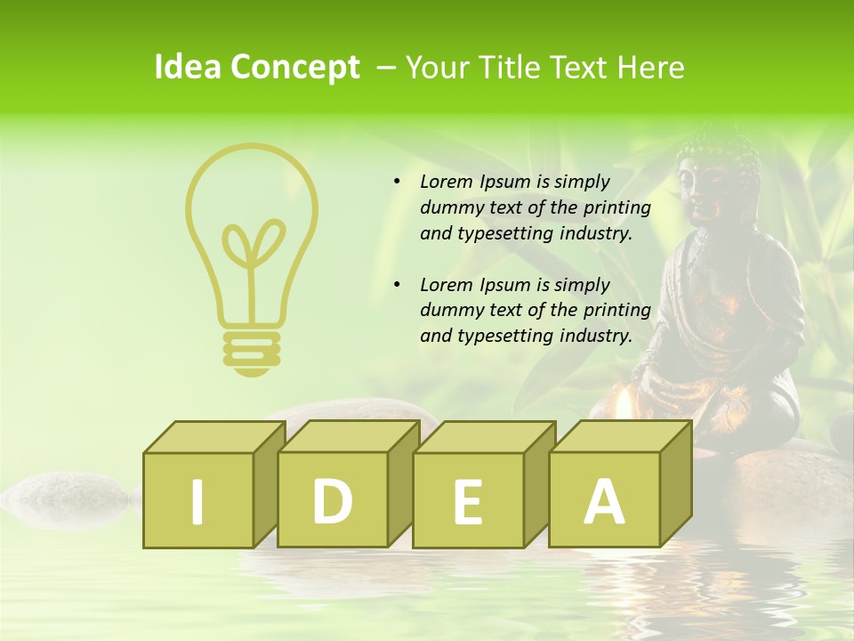 Statue Praying Thailand PowerPoint Template