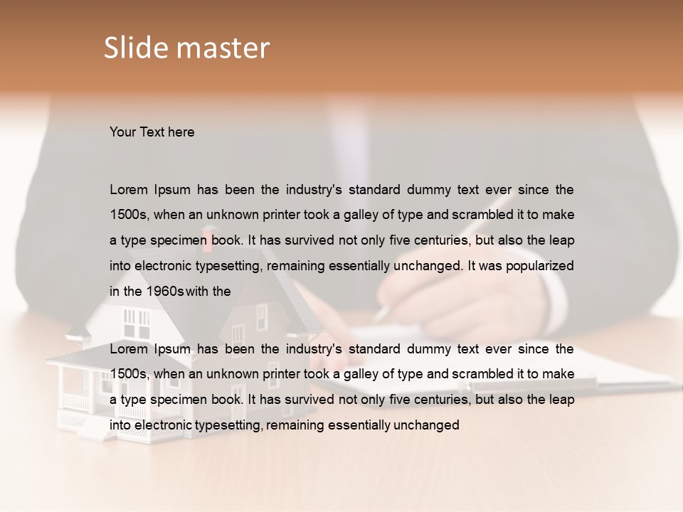 Wooden Credit Business Man PowerPoint Template