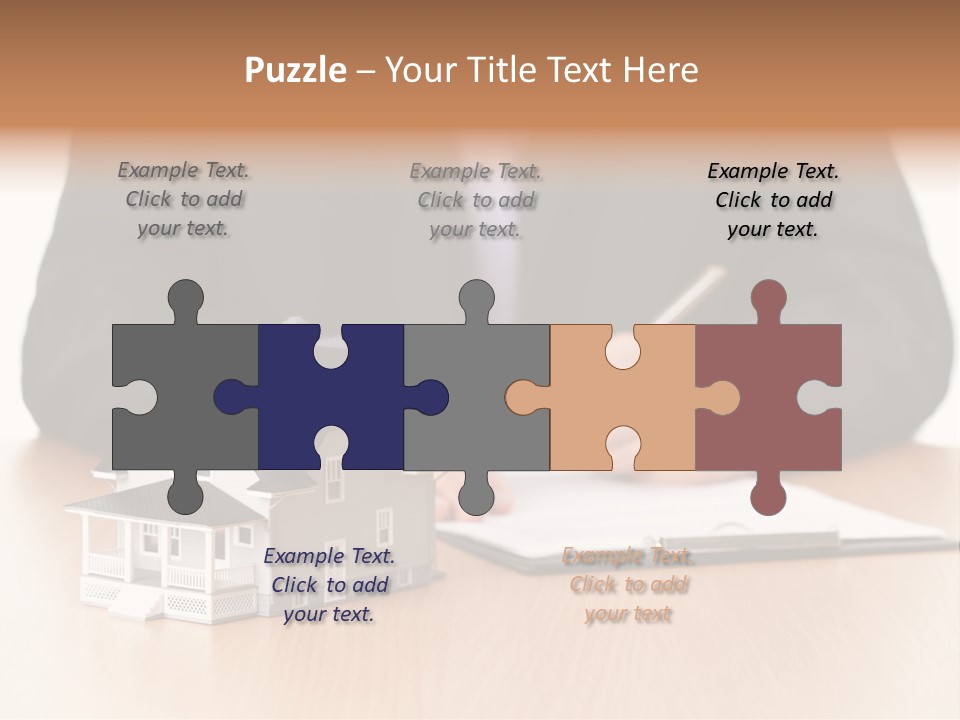 Wooden Credit Business Man PowerPoint Template