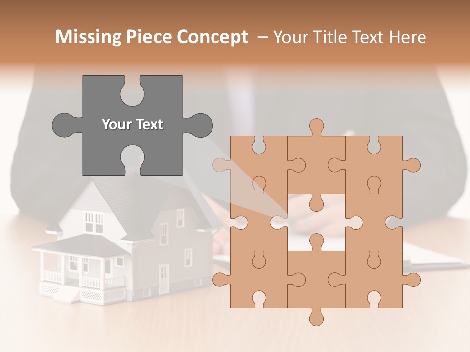 Wooden Credit Business Man PowerPoint Template