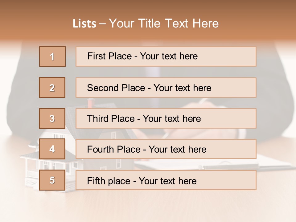 Wooden Credit Business Man PowerPoint Template