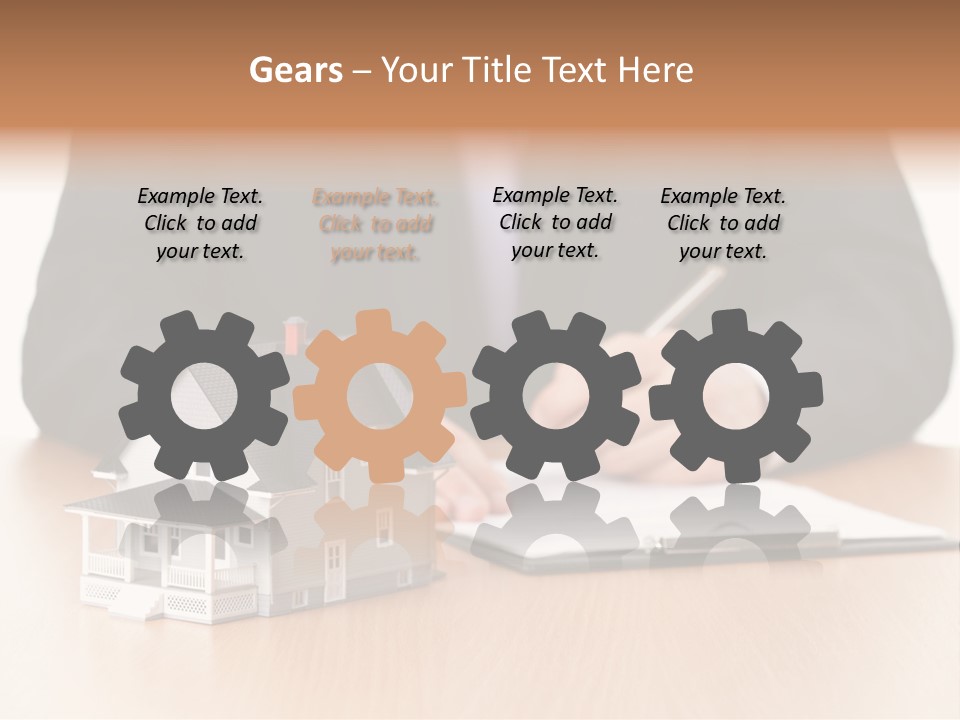 Wooden Credit Business Man PowerPoint Template