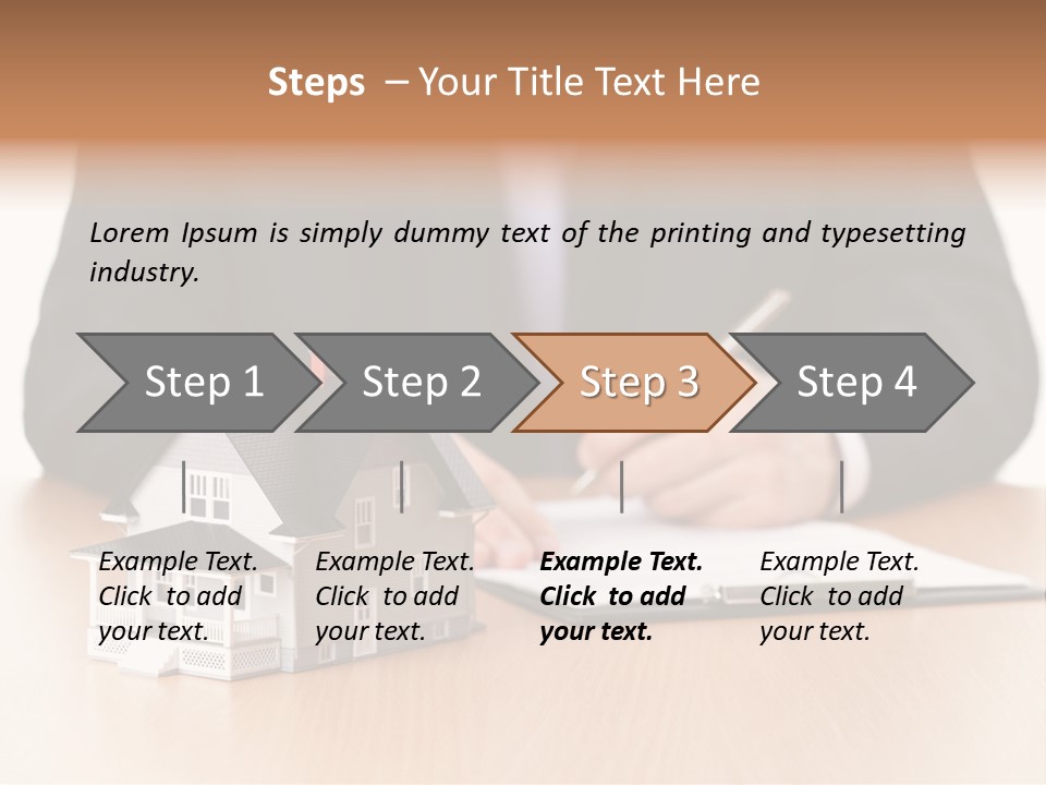 Wooden Credit Business Man PowerPoint Template