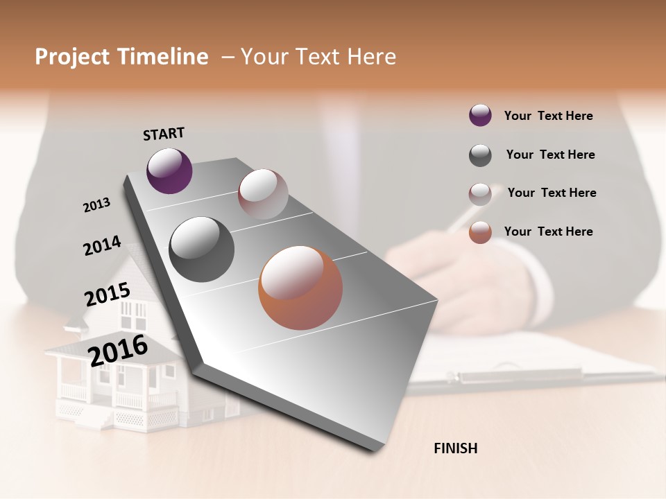 Wooden Credit Business Man PowerPoint Template