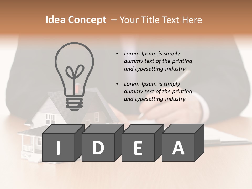 Wooden Credit Business Man PowerPoint Template