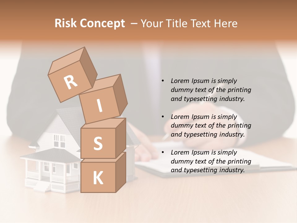 Wooden Credit Business Man PowerPoint Template