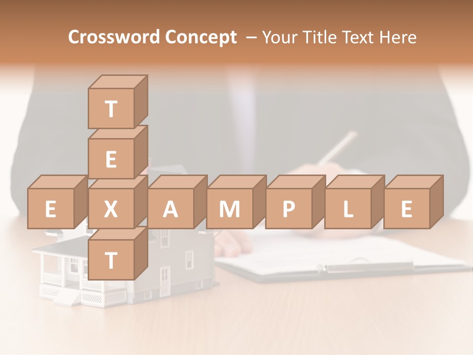 Wooden Credit Business Man PowerPoint Template