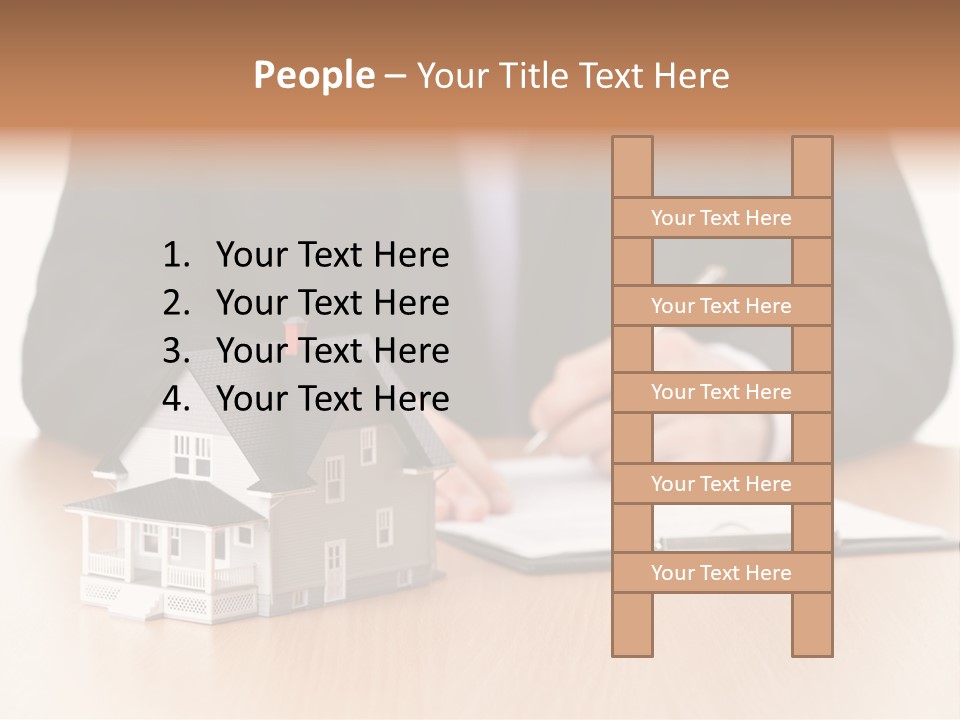 Wooden Credit Business Man PowerPoint Template