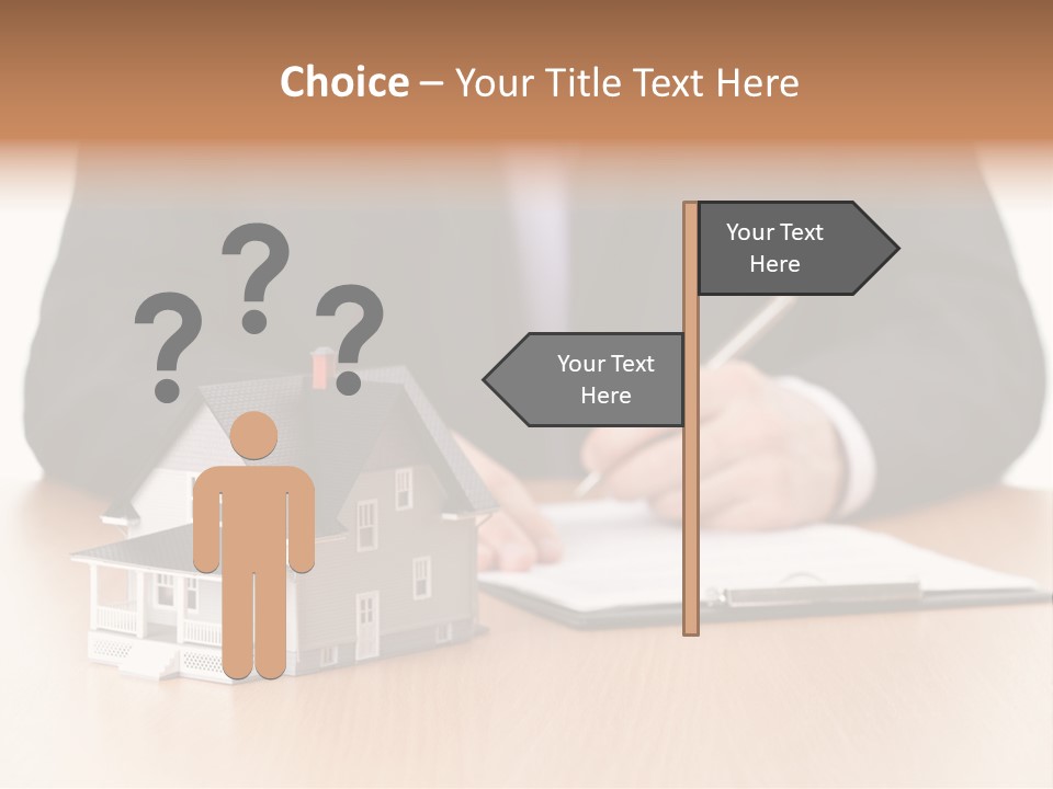 Wooden Credit Business Man PowerPoint Template