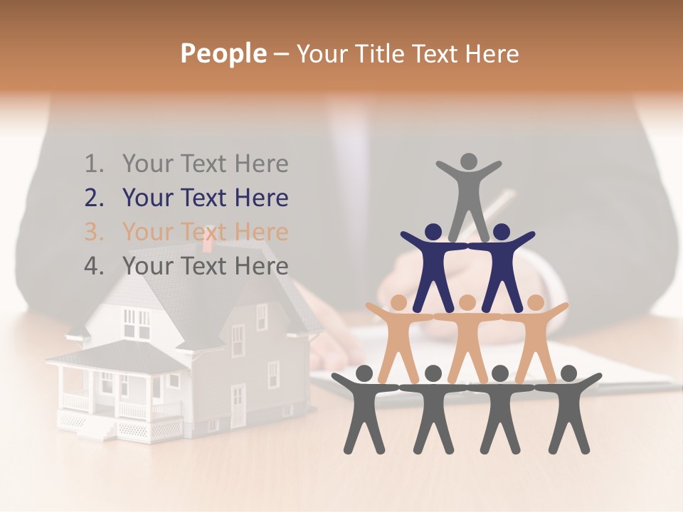 Wooden Credit Business Man PowerPoint Template