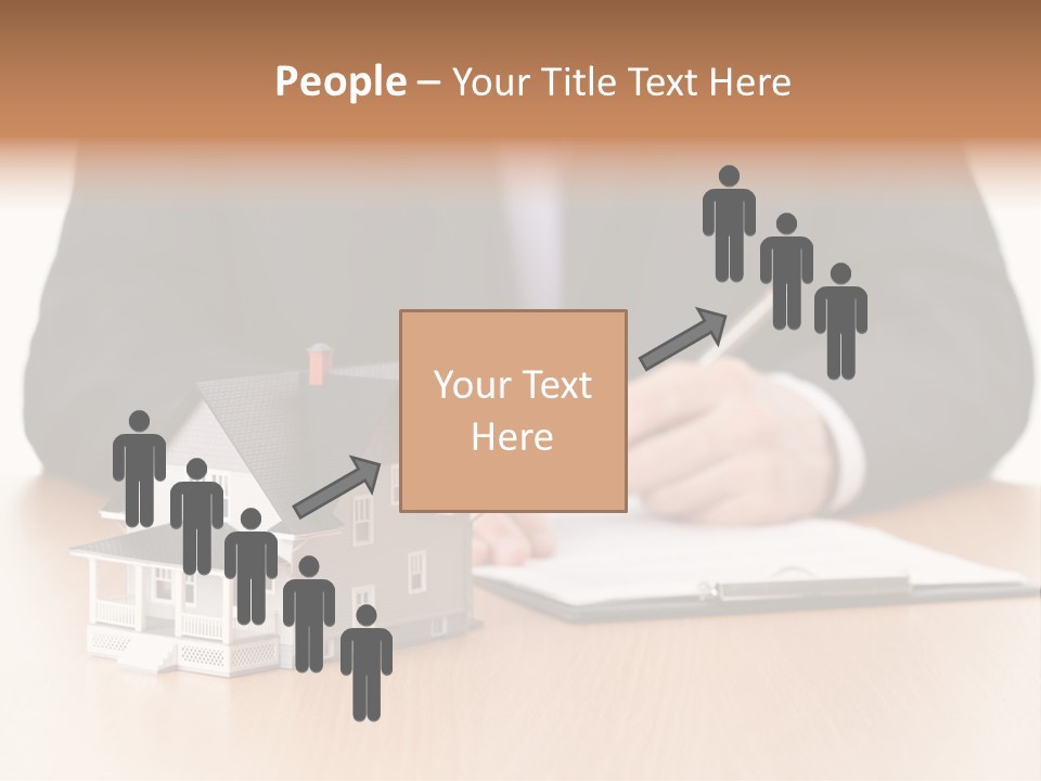 Wooden Credit Business Man PowerPoint Template