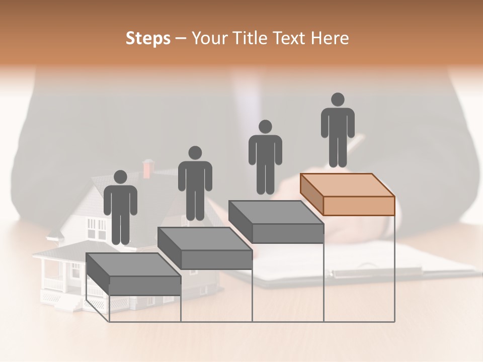 Wooden Credit Business Man PowerPoint Template