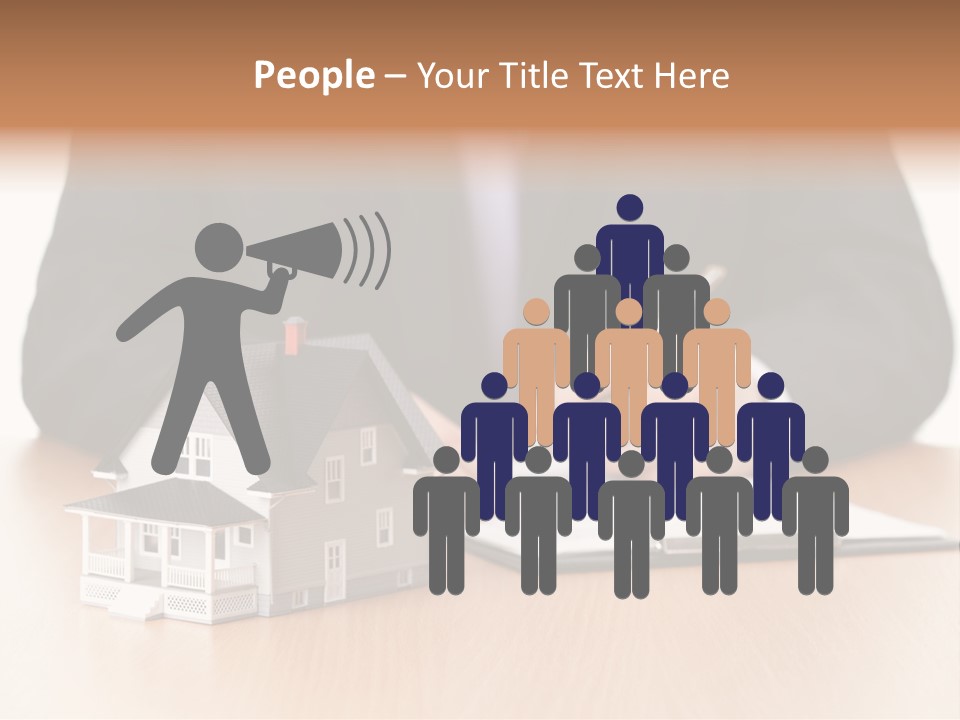 Wooden Credit Business Man PowerPoint Template