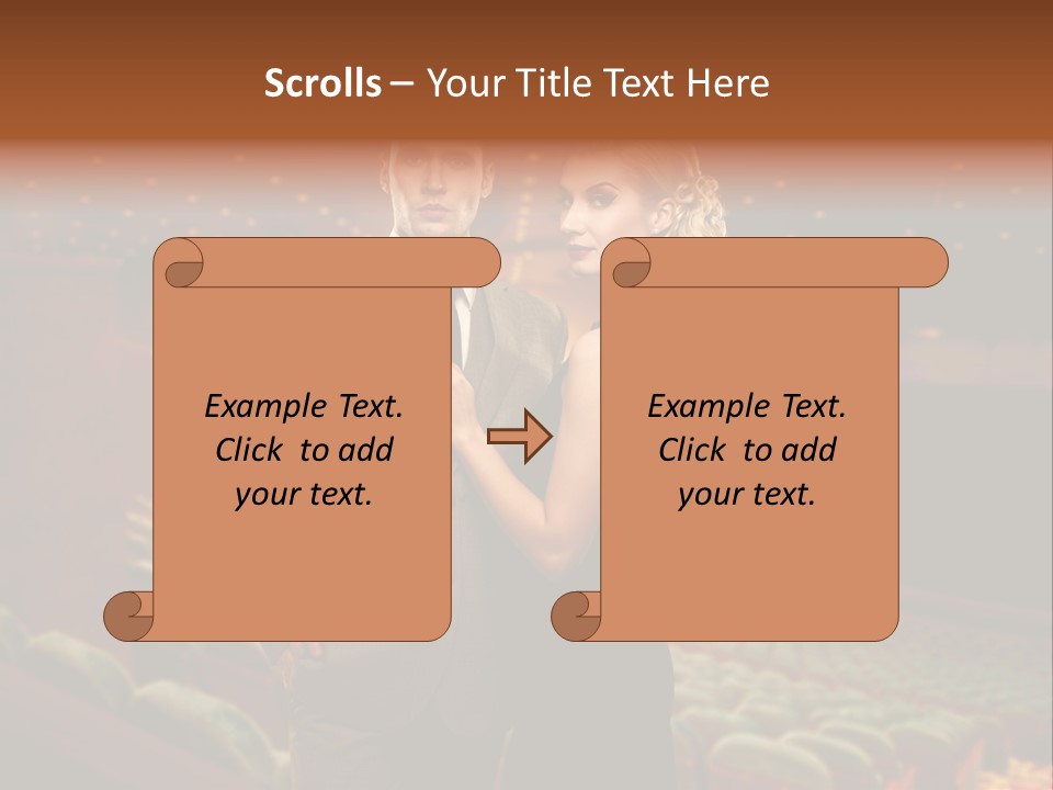 Couple Indoors Theatrical PowerPoint Template