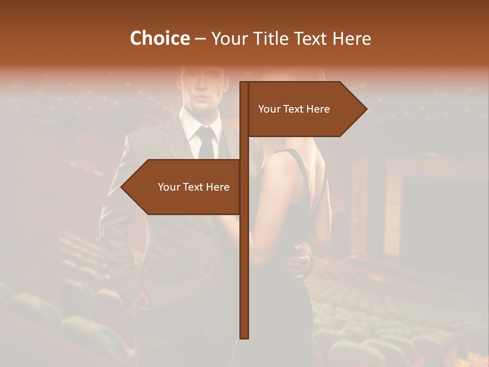 Couple Indoors Theatrical PowerPoint Template