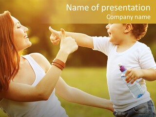 Enjoying Happiness Nature PowerPoint Template