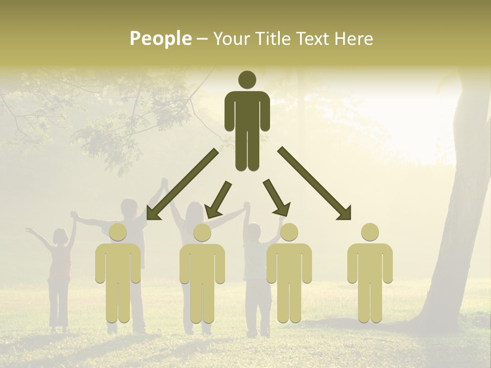 Asian Silhouette Family PowerPoint Template