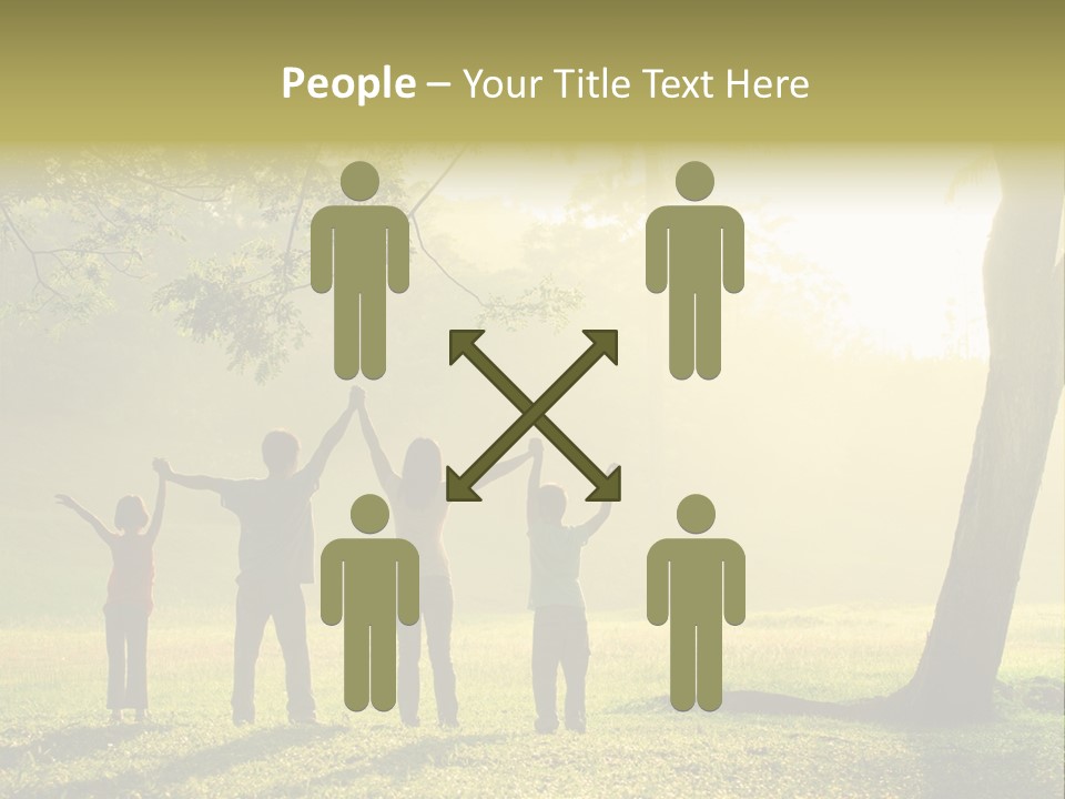 Asian Silhouette Family PowerPoint Template