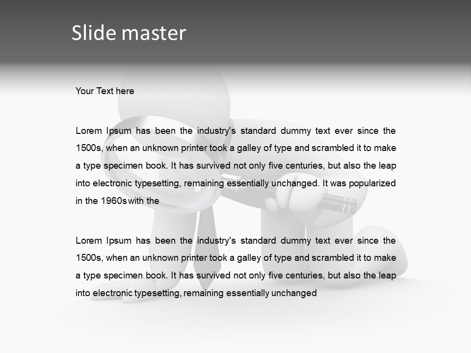 White Magnification Person PowerPoint Template