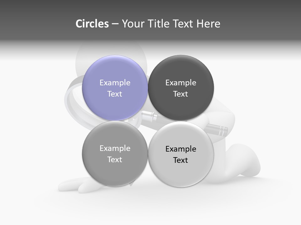 White Magnification Person PowerPoint Template