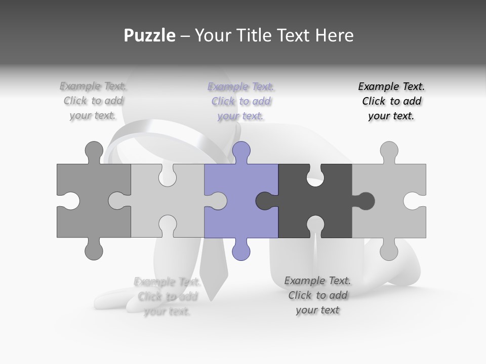 White Magnification Person PowerPoint Template