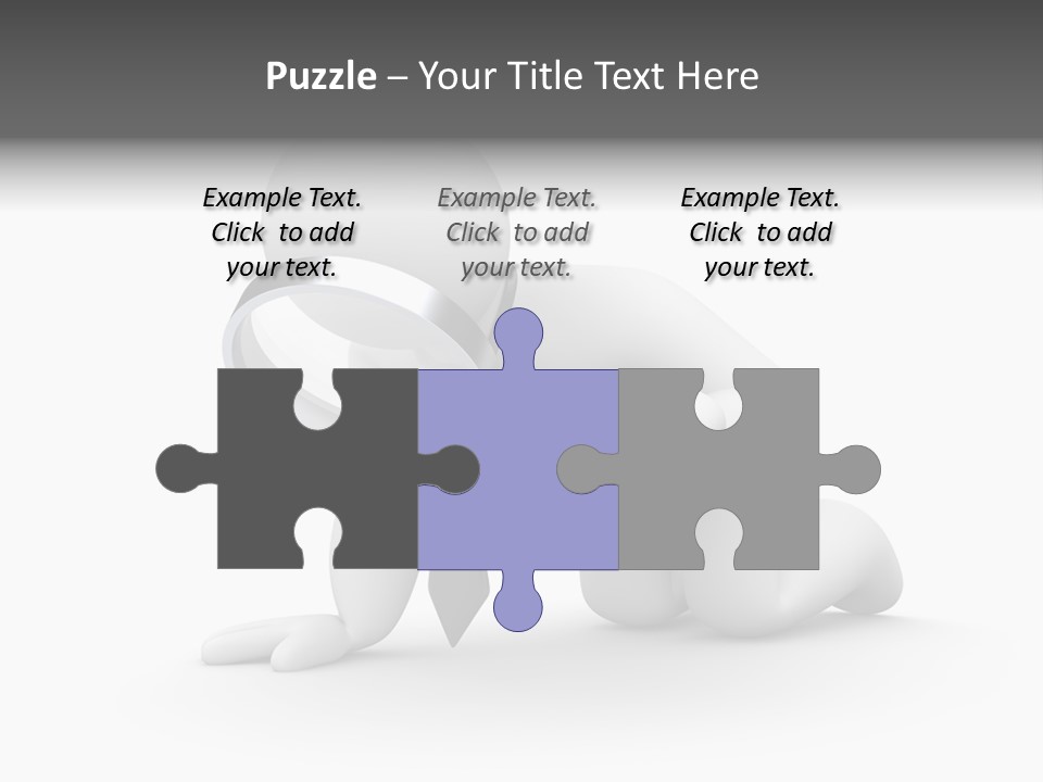 White Magnification Person PowerPoint Template