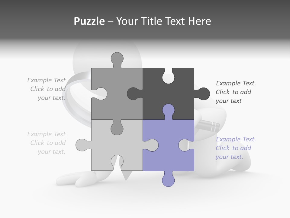 White Magnification Person PowerPoint Template