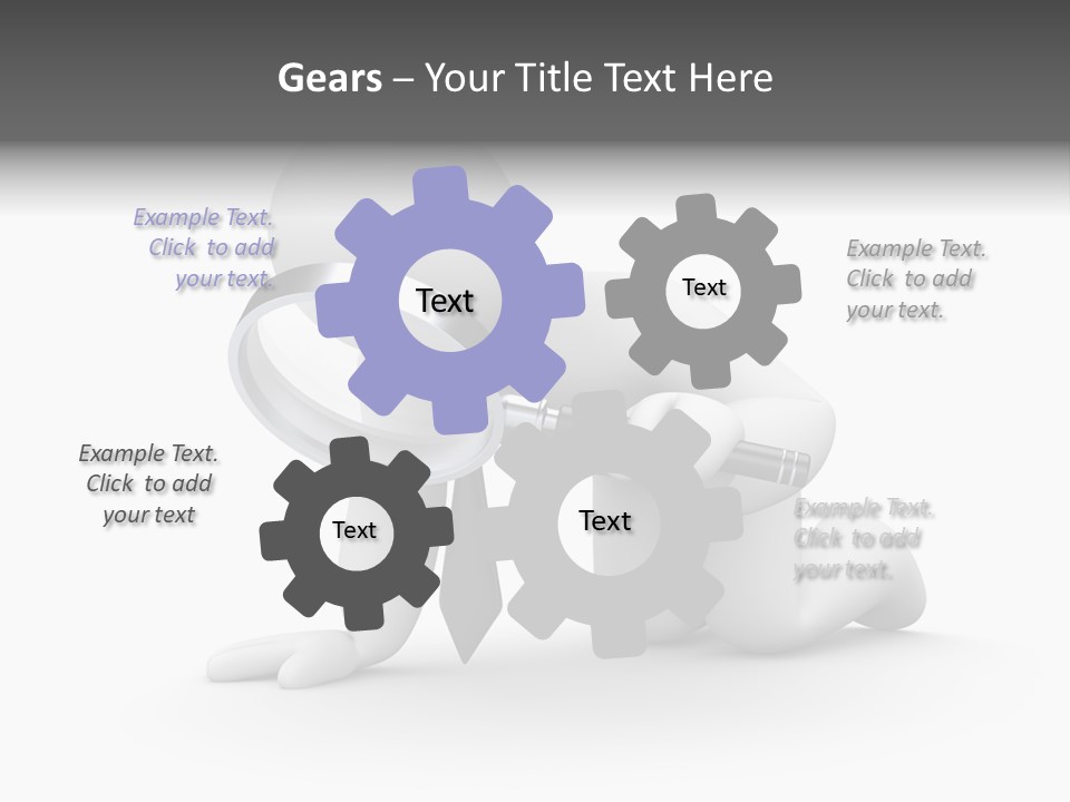 White Magnification Person PowerPoint Template