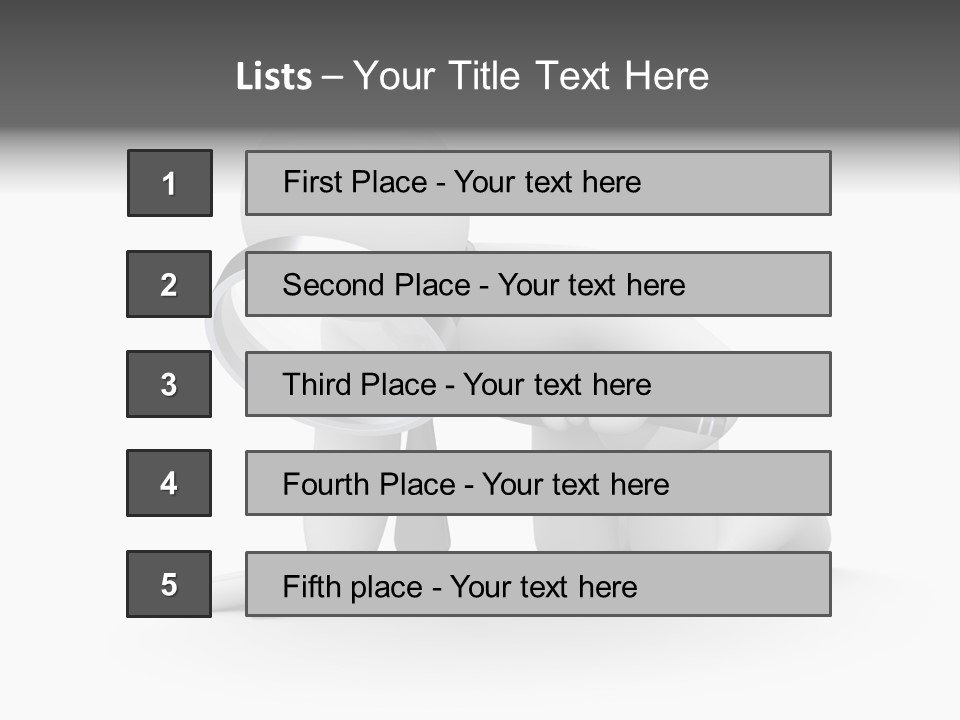 White Magnification Person PowerPoint Template