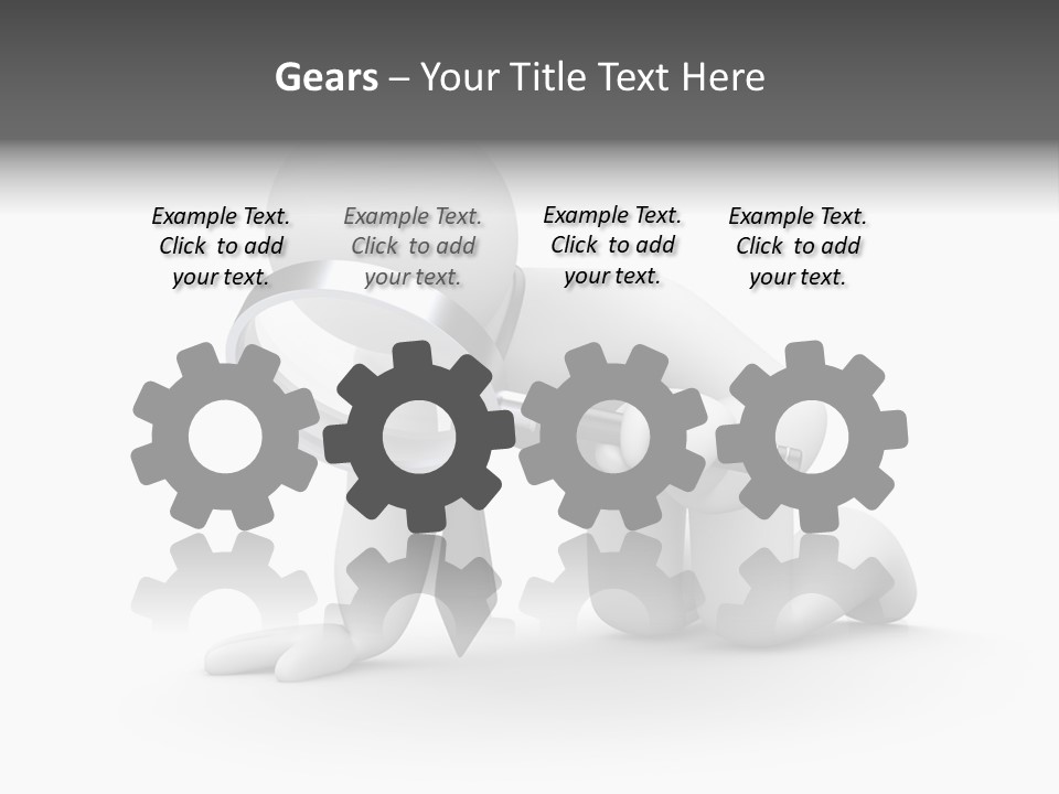 White Magnification Person PowerPoint Template