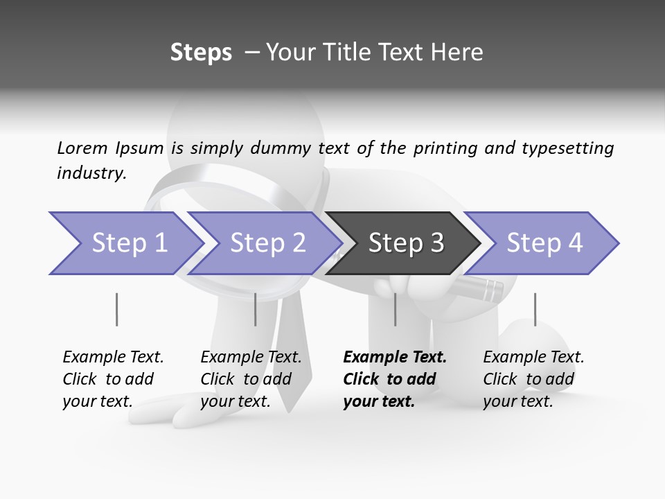 White Magnification Person PowerPoint Template