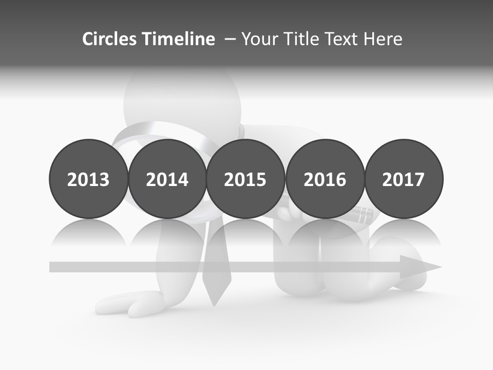 White Magnification Person PowerPoint Template