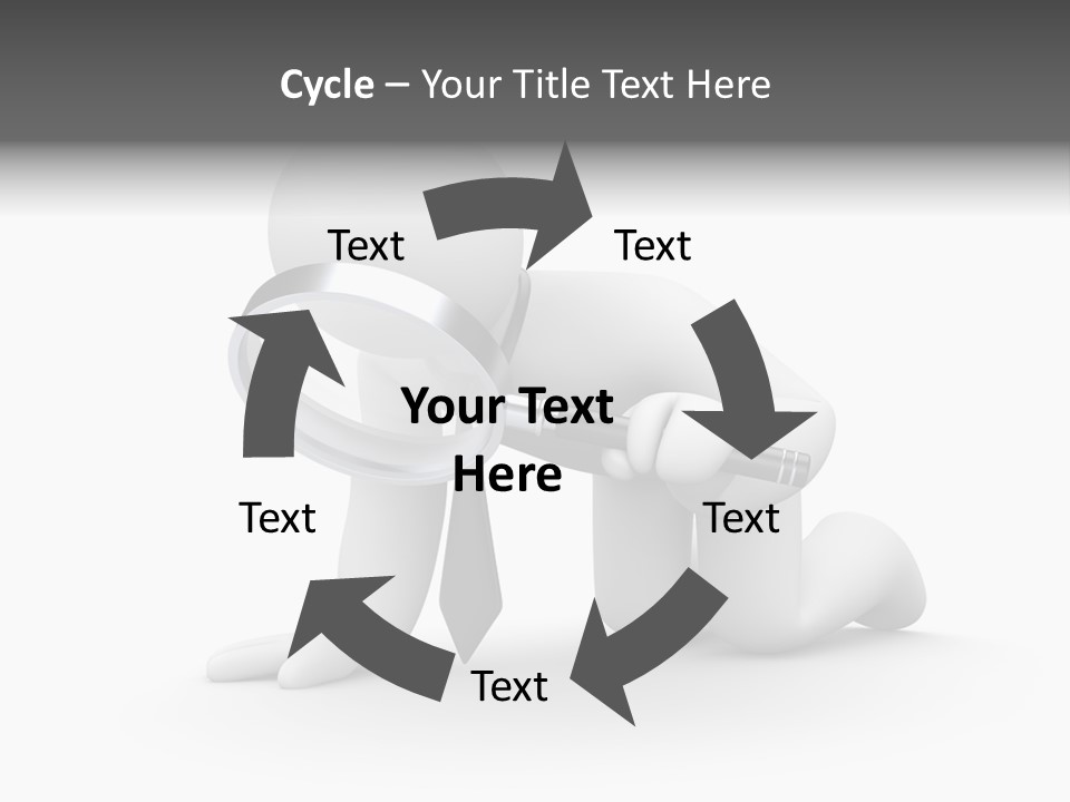 White Magnification Person PowerPoint Template