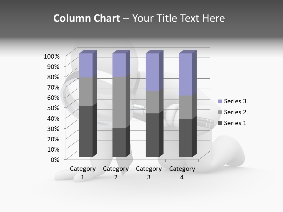 White Magnification Person PowerPoint Template