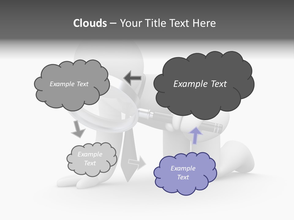 White Magnification Person PowerPoint Template
