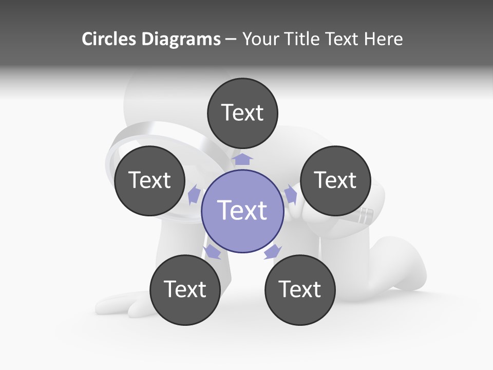 White Magnification Person PowerPoint Template