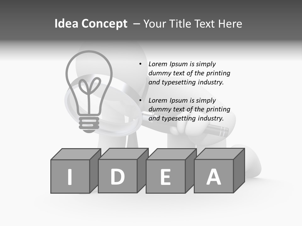 White Magnification Person PowerPoint Template