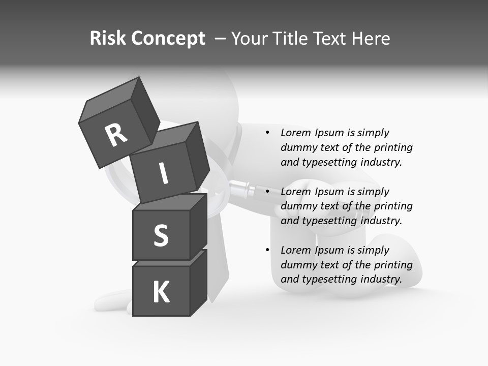 White Magnification Person PowerPoint Template